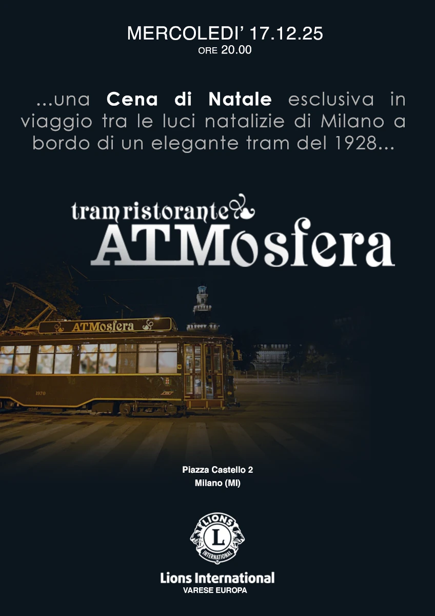volantino evento Lions Varese Europa cena di natale atmosfera